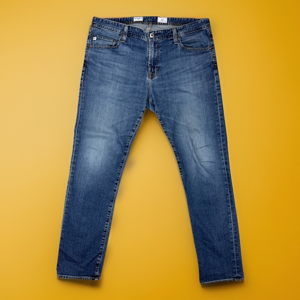 AG Slim Jeans Mens 37x31 B Type I Stretch Faded Blue Everyday Casual